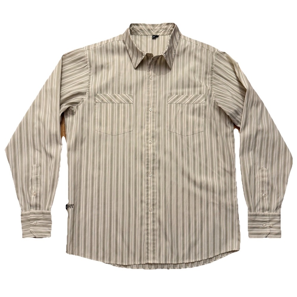 Rusty Men's Western Cowboy Striped Long Sleeve Button-Up Shirt Vintage XL